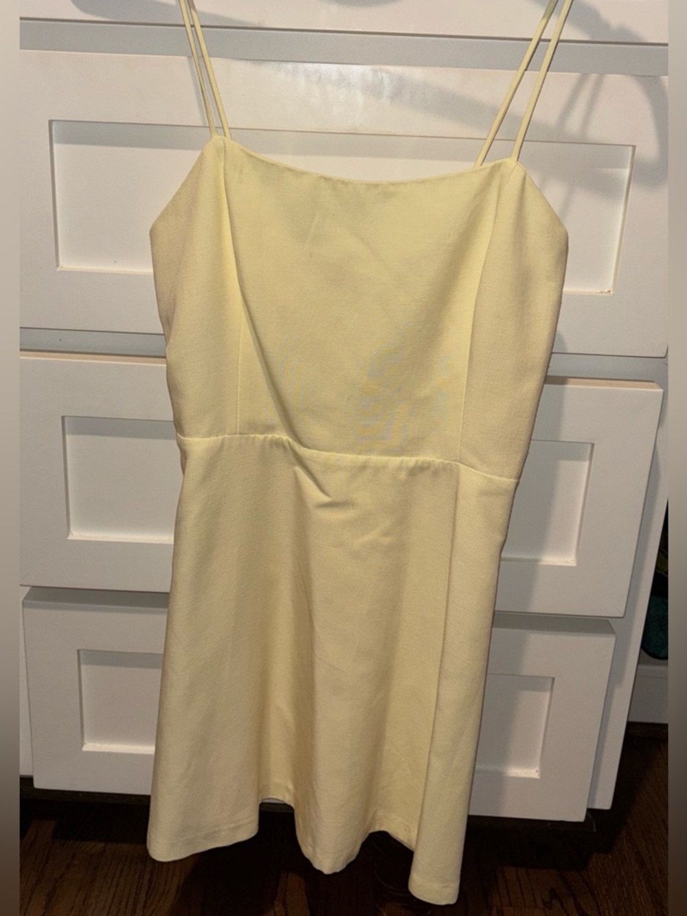 Zara Pale Yellow Spaghetti Strap Mini Dress - SKORT!